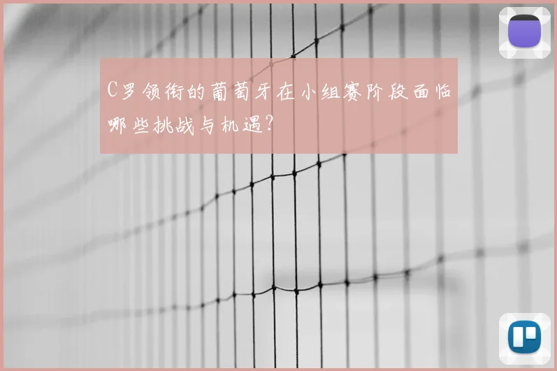 C罗领衔的葡萄牙在小组赛阶段面临哪些挑战与机遇?
